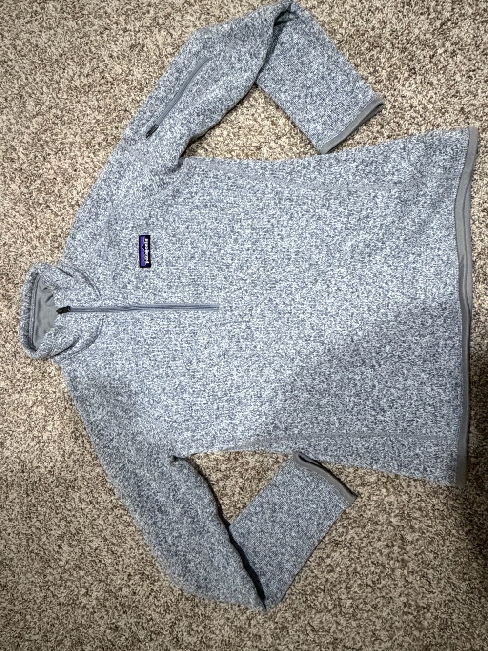 Patagonia Womens Heather Gray Half-Zip Fleece Pullover